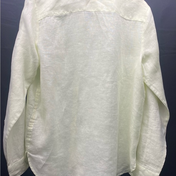 Banana Republic Butter Yellow Linen Button Up Shirt W Lg Tall BEACH CASUAL - Picture 2 of 11